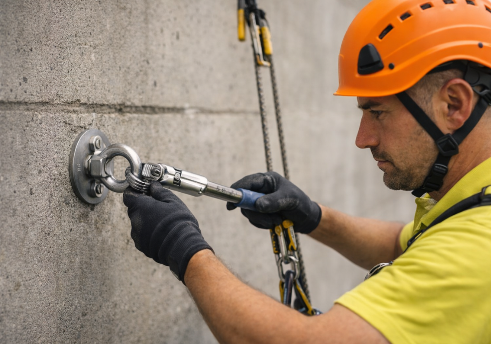 revisión de anclajes en fachadas