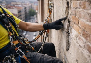 inspección visual de fachadas en altura