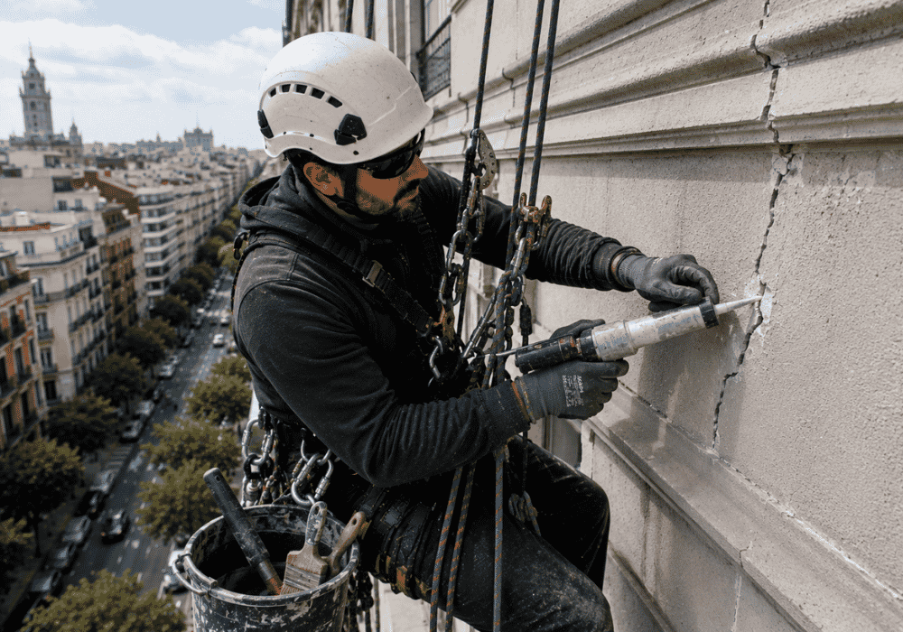 Reparación de grietas en fachadas