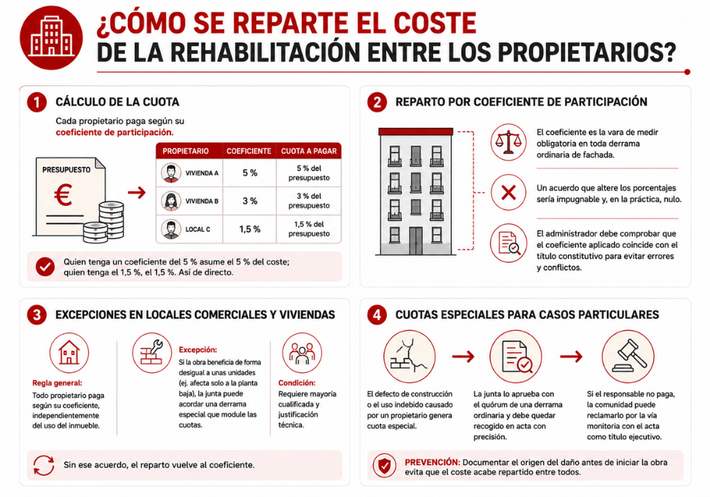 Quién paga la rehabilitación de la fachada guía legal